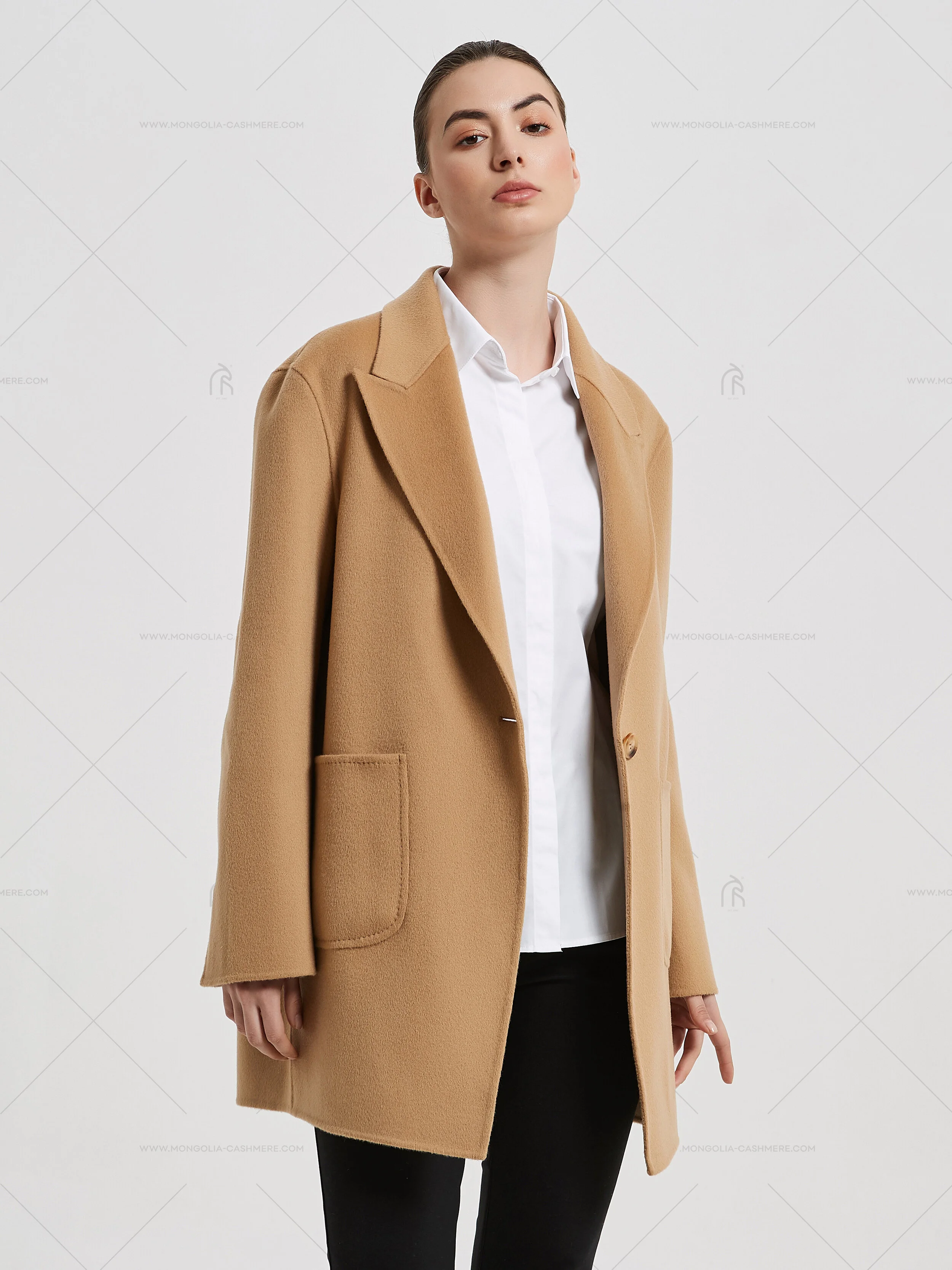 新品ounce Cashmere half coat ounce Cashmere half coat